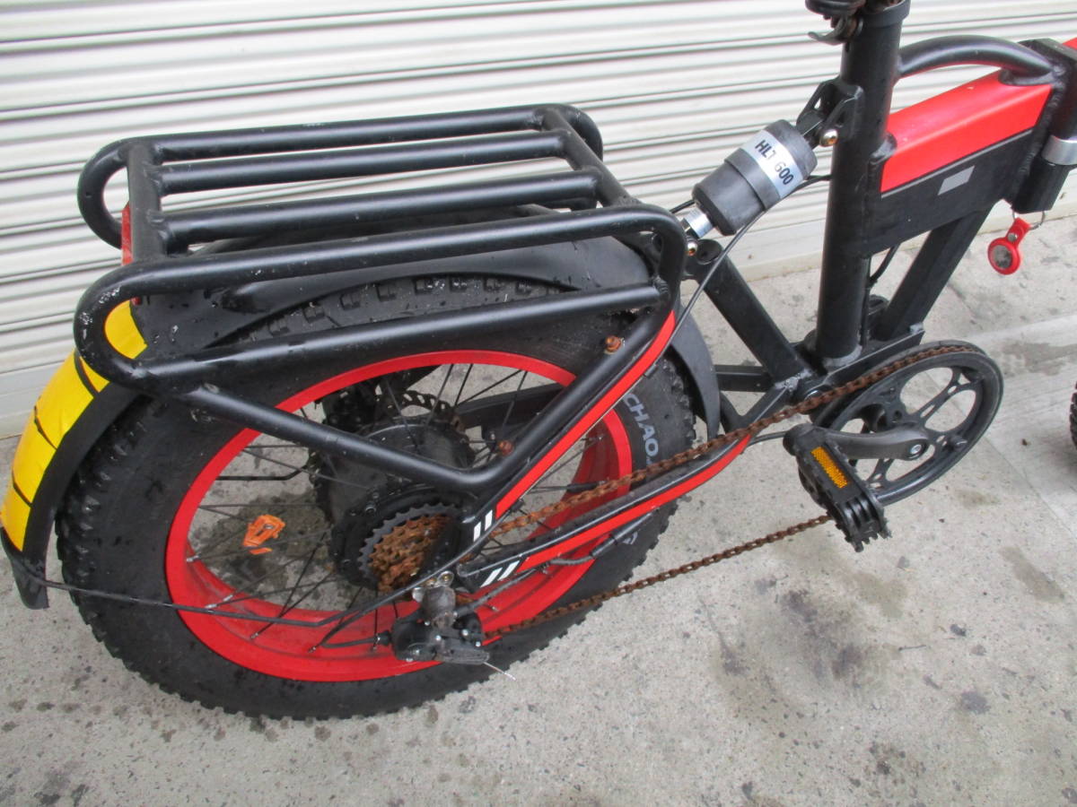 SUNPIE ファットバイク フル電動アシスト自転車 20インチ 折りたたみ ビーチクルーザー 7段変速 ディスクブレーキの画像9