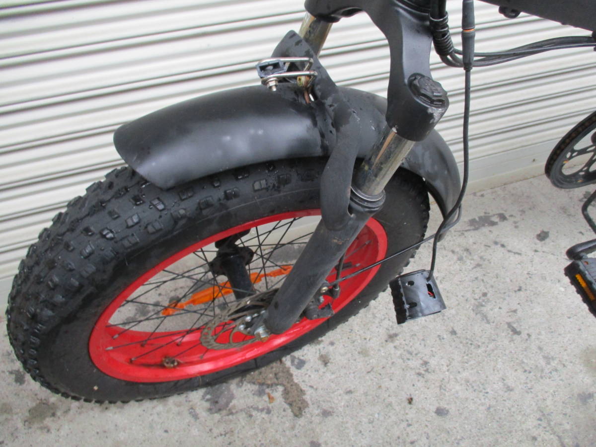 SUNPIE ファットバイク フル電動アシスト自転車 20インチ 折りたたみ ビーチクルーザー 7段変速 ディスクブレーキの画像3