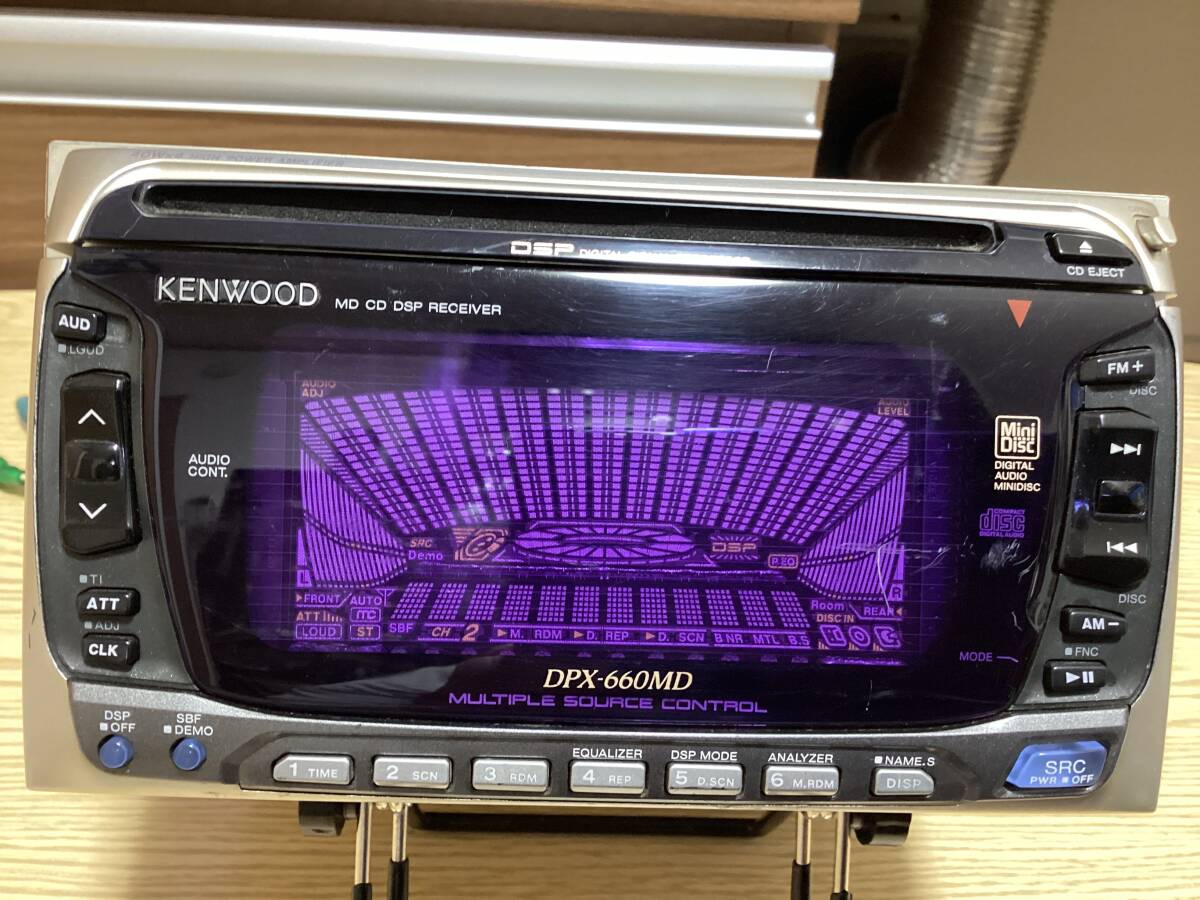 KENWOOD DPX-660MD 長期保管品の為ジャンク レトロカーステレオ CD MD 2DINの画像1