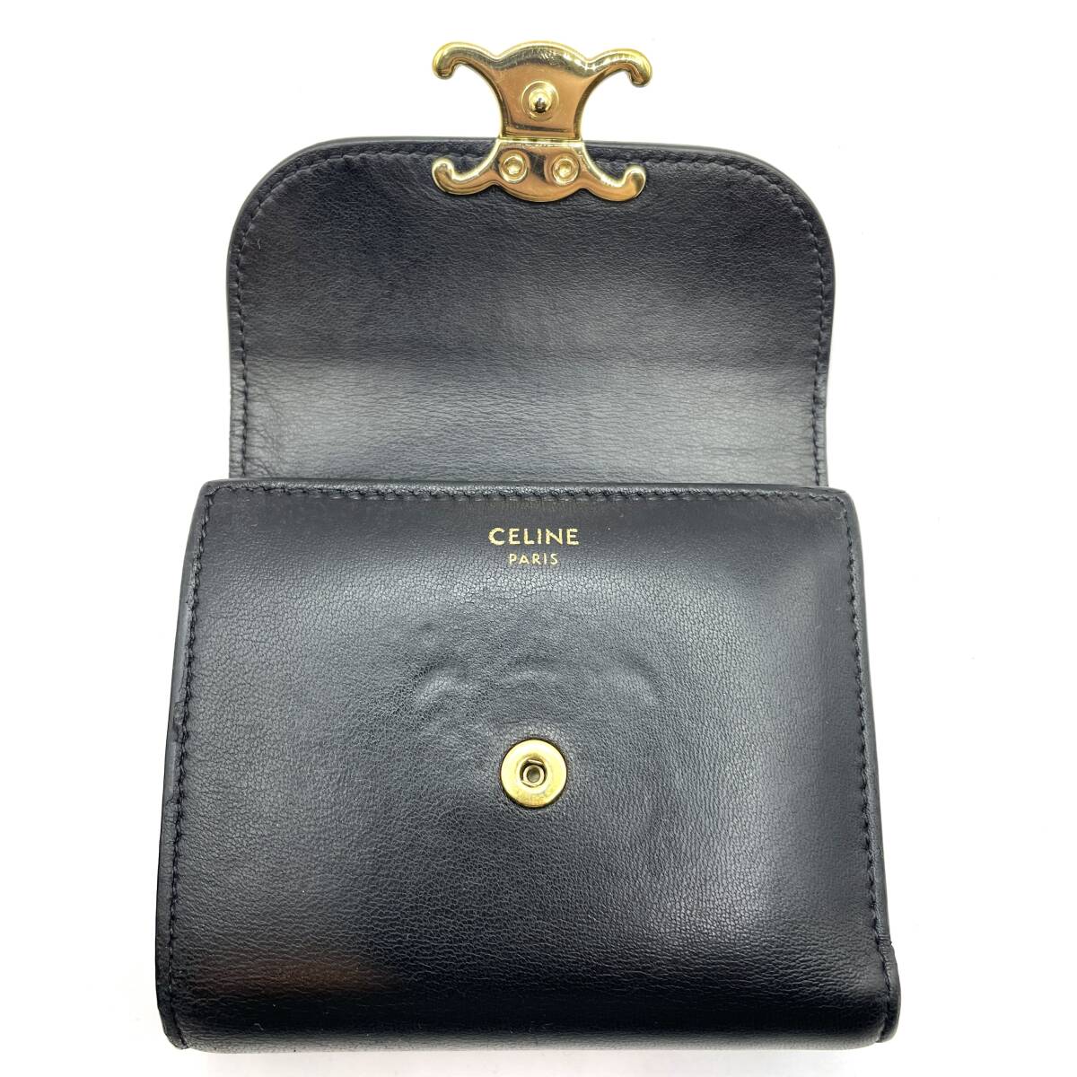 【169】1円〜 極美品 CELINE セリーヌ トリオンフ スモールウォレット コンパクト財布_画像3