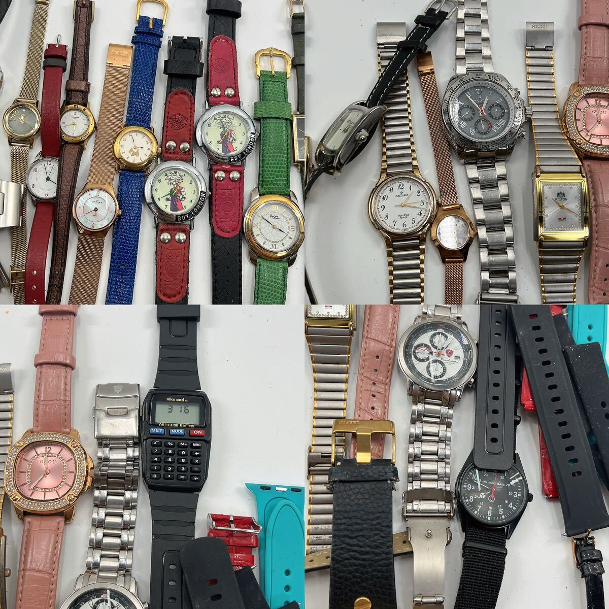 まとめ売り ファッション メーカー ブランド 腕時計 DIESEL Nixon Calvin Klein ELGIN JUNGHANS SWISS MILITARY agnes b. TIMEX 色々 50本の画像3