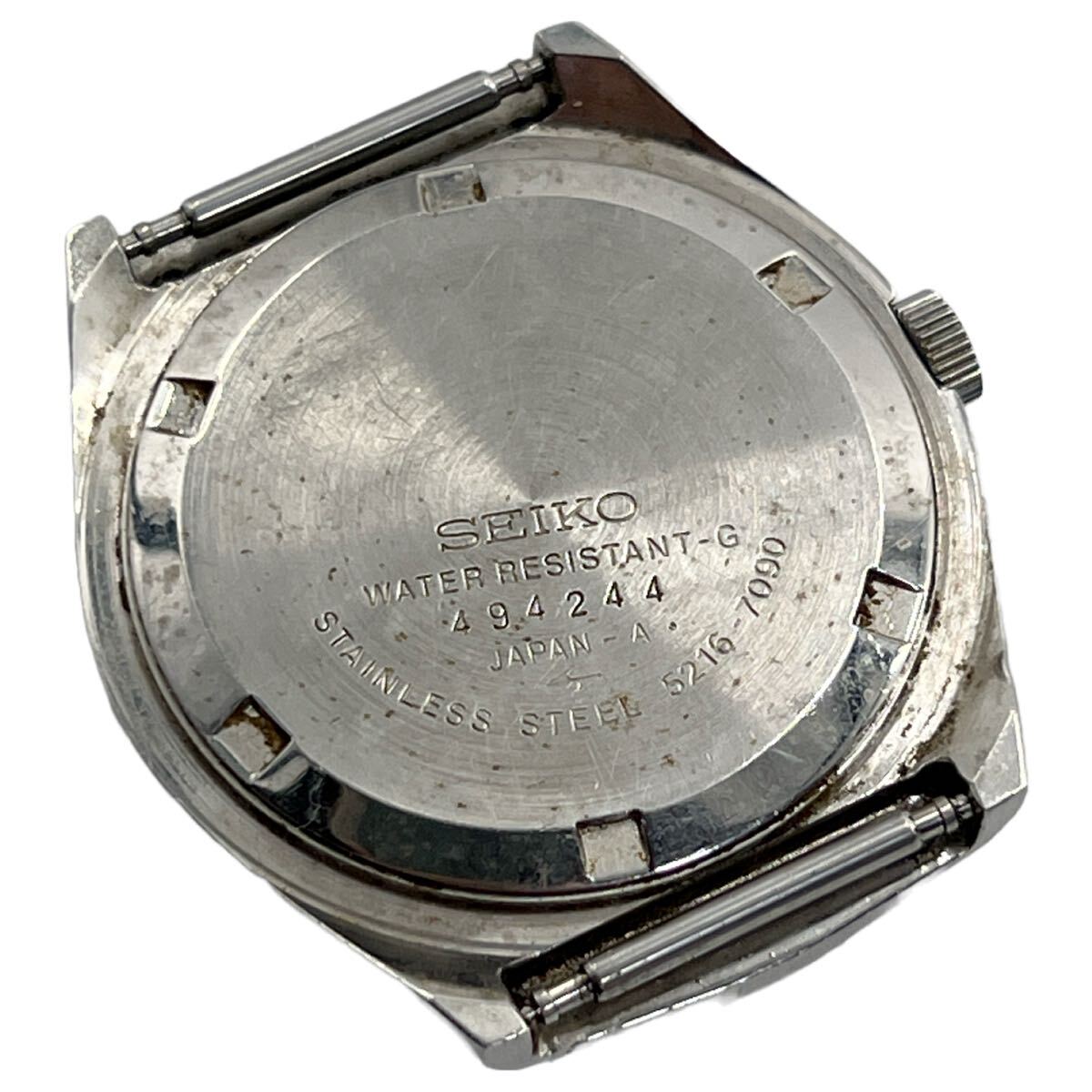 稼働 現状品 SEIKO LM セイコー ロードマチック 5216-7090 AT 自動巻 青文字盤 デイデイト スペシャル 25石 メンズ腕時計 カットガラス _画像4