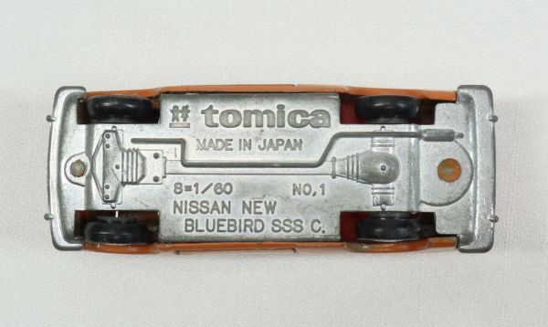 I041426【当時物ミニカー】トミカ 1/60 No1 ニューブルーバード SSS C. tomica NISSAN NEW BLUEBIRDの画像7