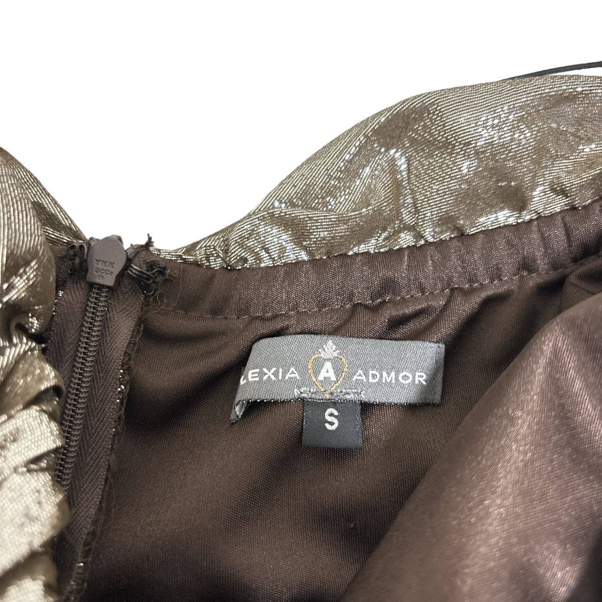 アレクシアアドマー　ワンピース　ドレス　フレアスカート　メタリック　膝上スカート　S イベントドレス　ノースリーブ　タンクトップ
