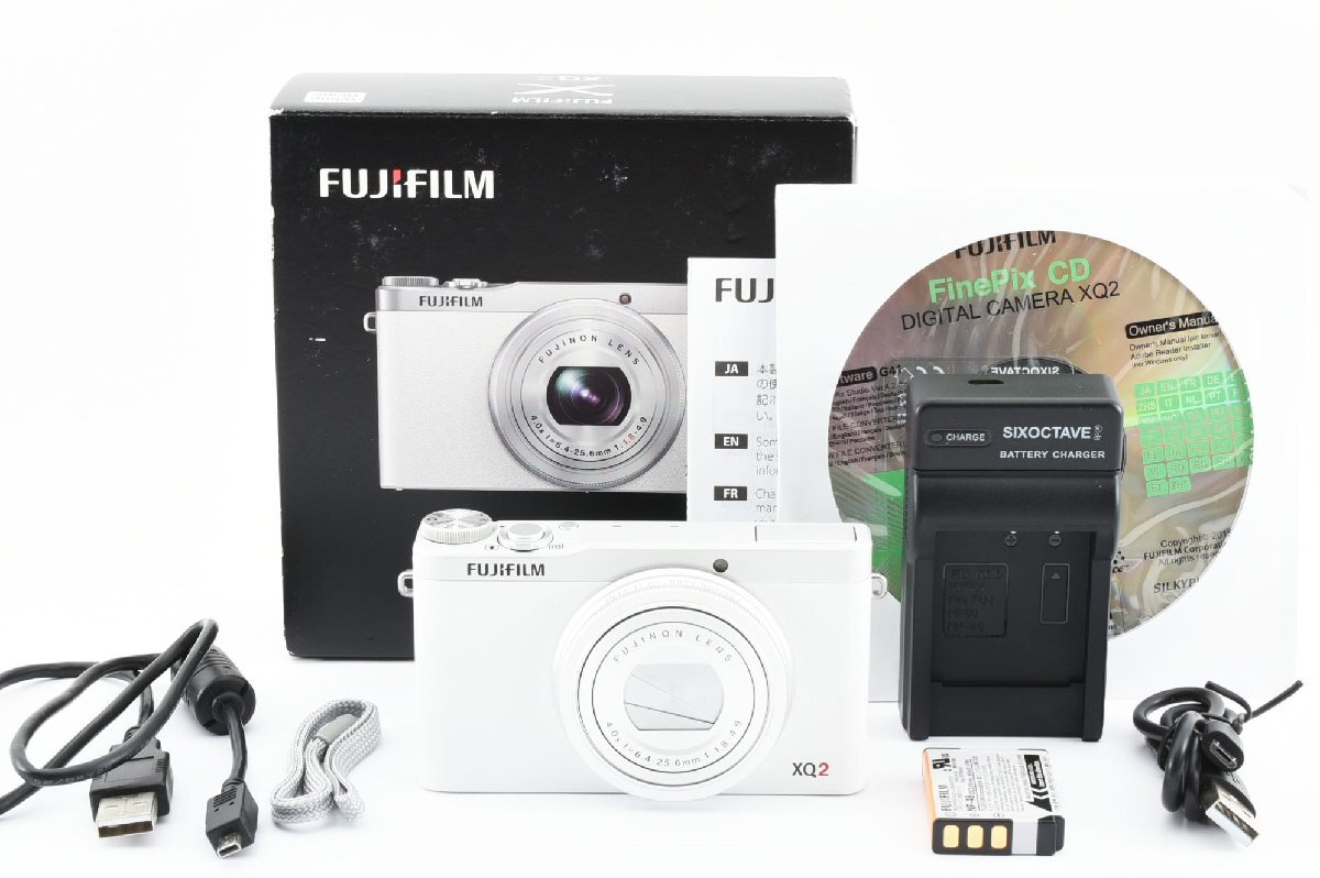 FUJIFILM XQ2 ホワイト 12.0MP WI-FI デジタルカメラ [美品] 元箱 バッテリー 充電器 ストラップ CD-R 他の画像1