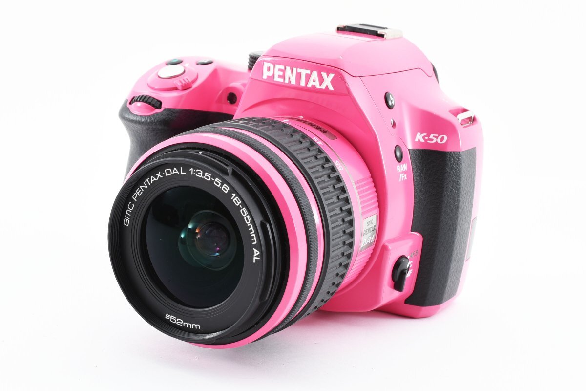 PENTAX K-50 1628万画素 ピンク + 18-55mm AL レンズキット [未使用に近い美品] 8GB SDカード ストラップ 充電器 バッテリー 手ぶれ補正_画像2