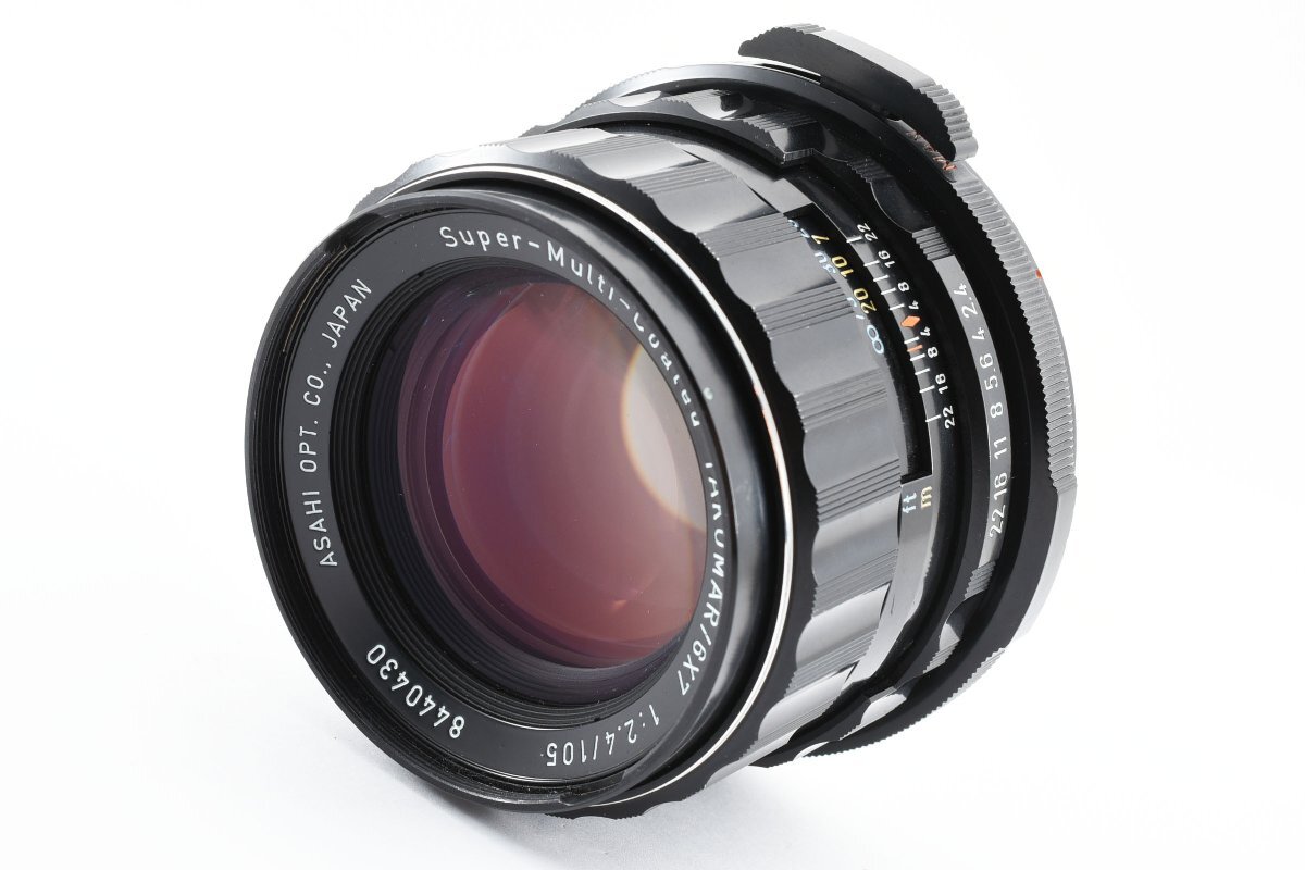 PENTAX SMC TAKUMAR 6X7 105mm F2.4 6x7 67 67IIマウント タクマー [未使用に近い美品] レンズフード フィルター付き_画像2