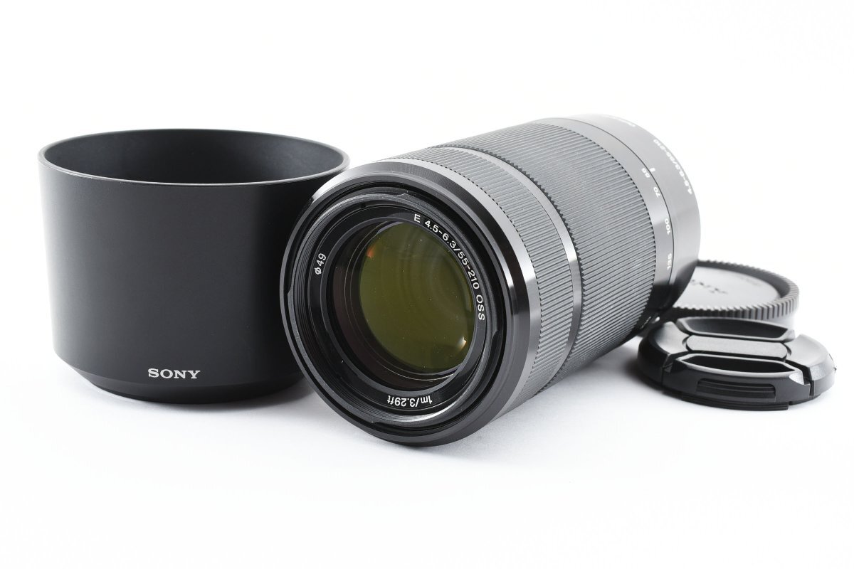 Sony SEL55210 55-210mm F/4.5-6.3 OSS ブラック Eマウント [未使用に近い美品] レンズフード付き 望遠ズームレンズ 手ぶれ補正_画像1