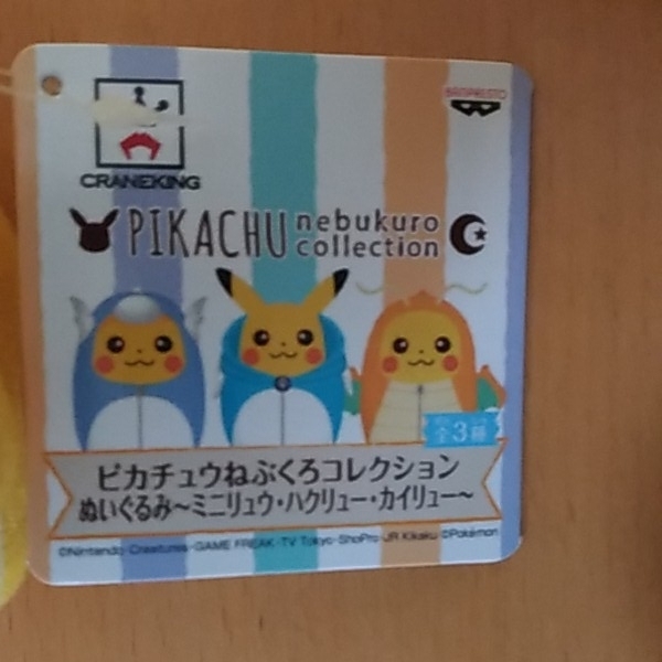 ポケットモンスター サン＆ムーン つれてってぬいぐるみ カビゴン ＋ ピカチュウねぶくろコレクション カイリュー 即決時ピカチュウ (H5)_画像4