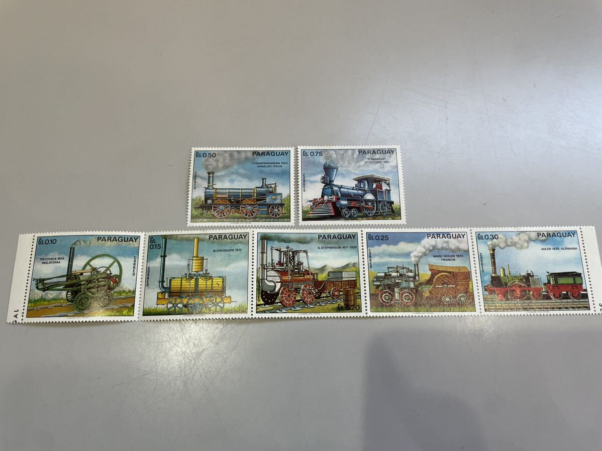 趣味の切手 外国切手 パラグアイ 未使用切手 鉄道 SL 7種の画像2