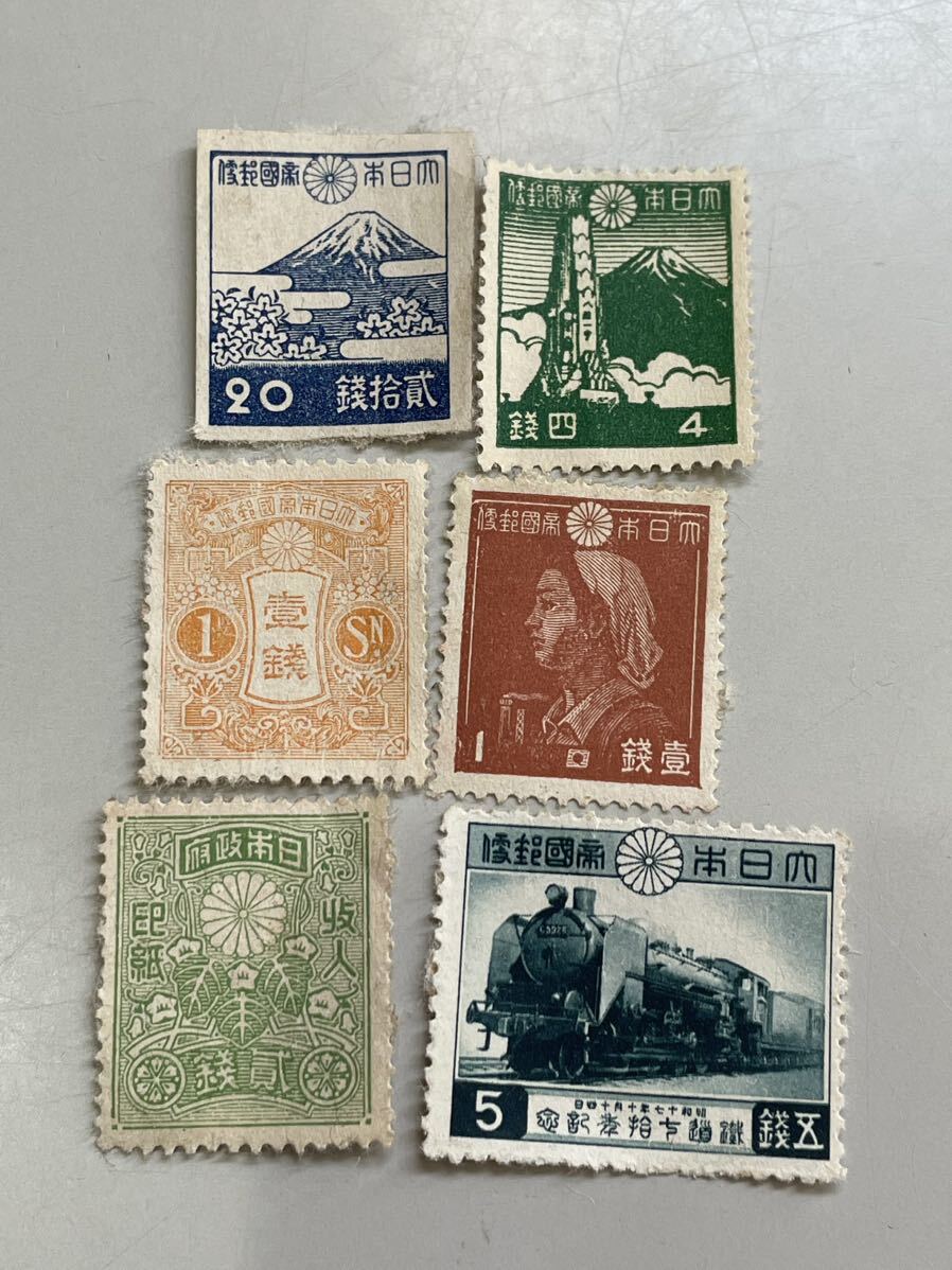 未使用切手 昭和切手 大日本帝国郵便 収入印紙 おまとめ6枚の画像1