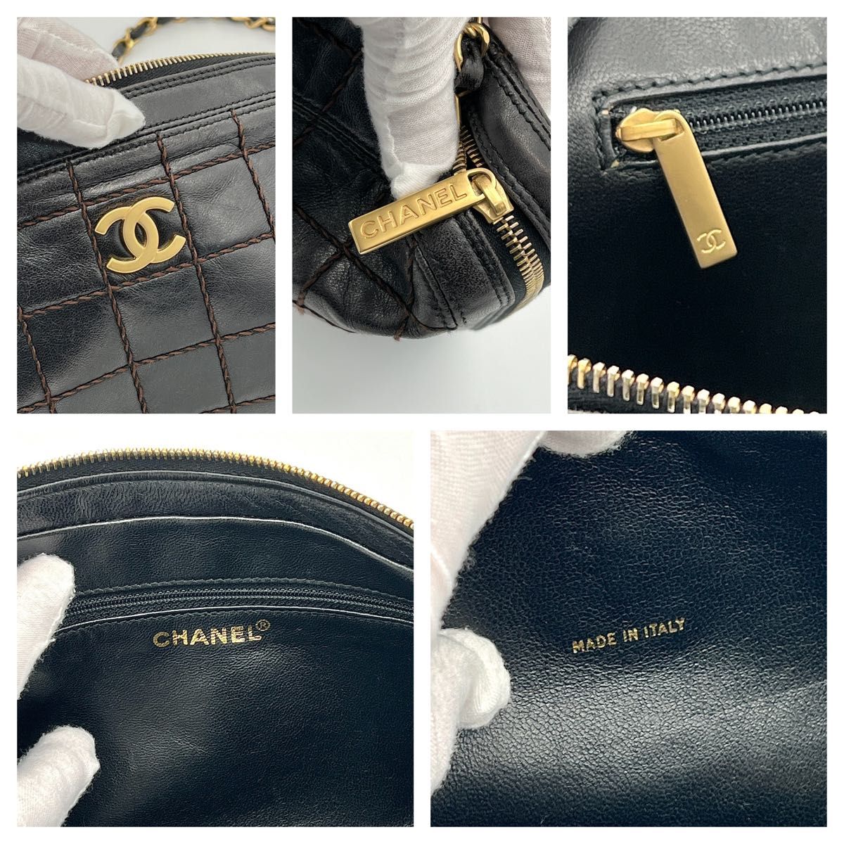 ★鑑定済★ CHANEL シャネル チョコバー  ワイルドステッチ　チェーン ショルダーバッグ