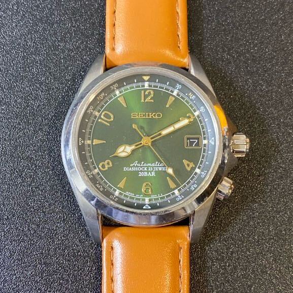 美品！SEIKO セイコー Alpinist 緑 腕時計 6R15-00E0 自動巻き 稼働品①の画像1