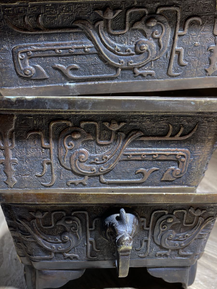 古董品　銅製　水盤 「大明宣徳年製」在銘　ジャンク_画像5