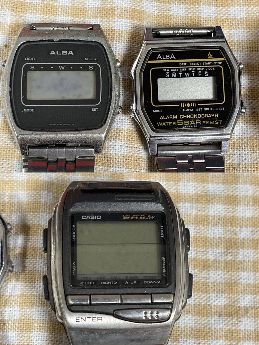 セイコー ワールドタイムアラーム メンズ腕時計 A239-5020 SEIKO /casio/ALBaなどデジタル時計 7個 ジャンク