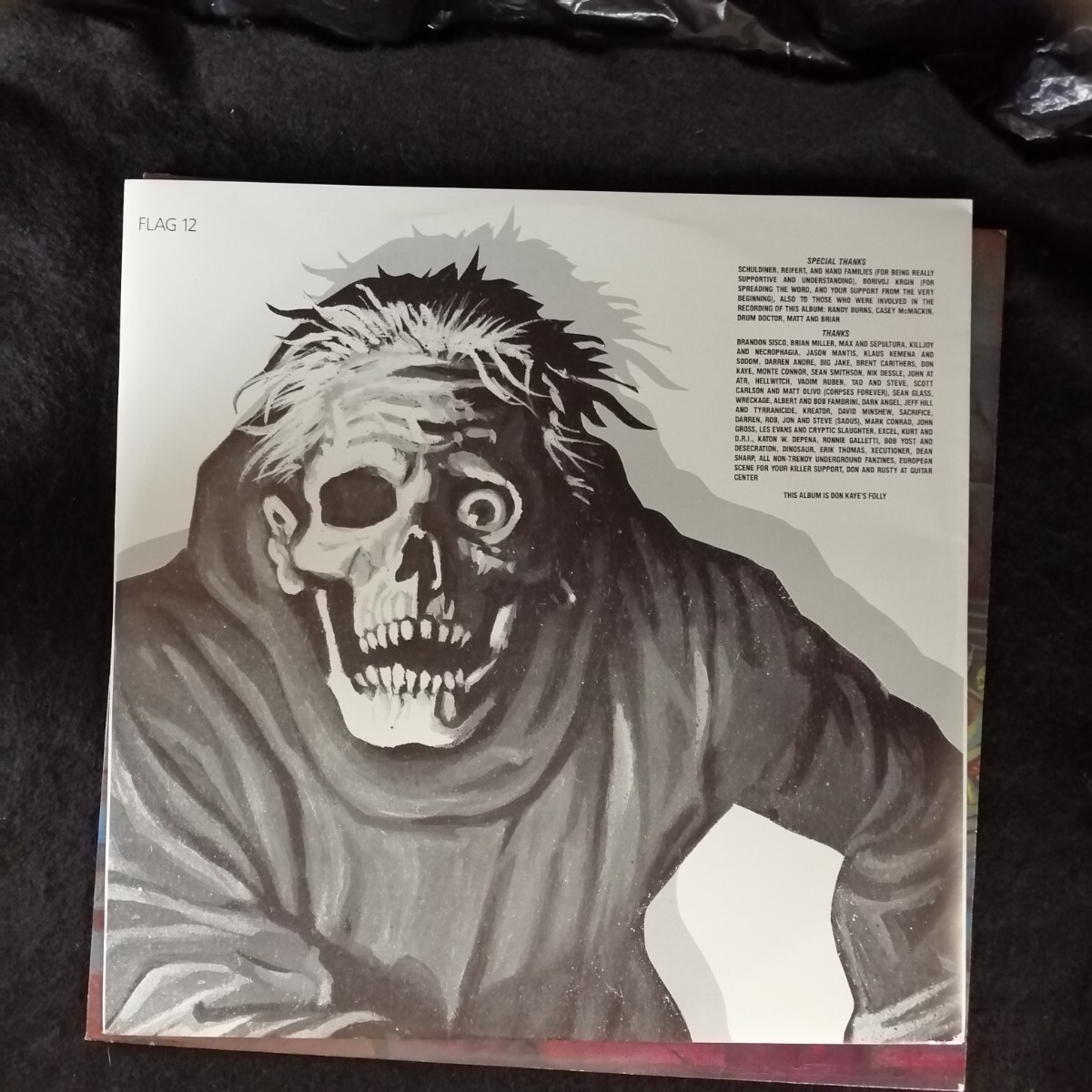 D04 中古LP 中古レコード DEATH scream bloody gore UK盤 FLAG 12   USデスメタルの画像3