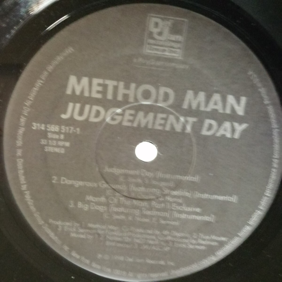 D04 中古LP 中古レコード　METHOD MAN judgement day US盤314 565 517-1 シュリンク、ハイプシールあり　TICAL 2000_画像5