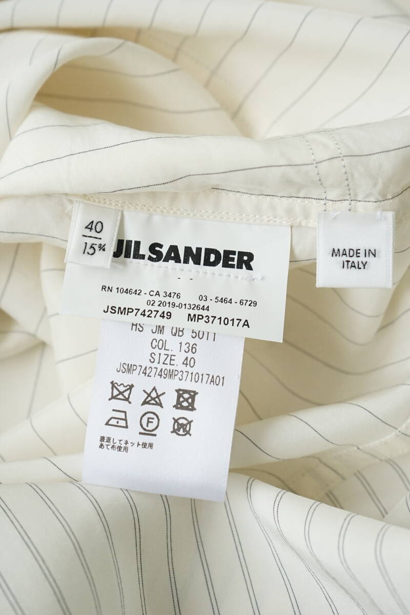 2020SS JIL SANDER ジルサンダー ストライプ シルク シャツ ワンピース size 40 0315712_画像9