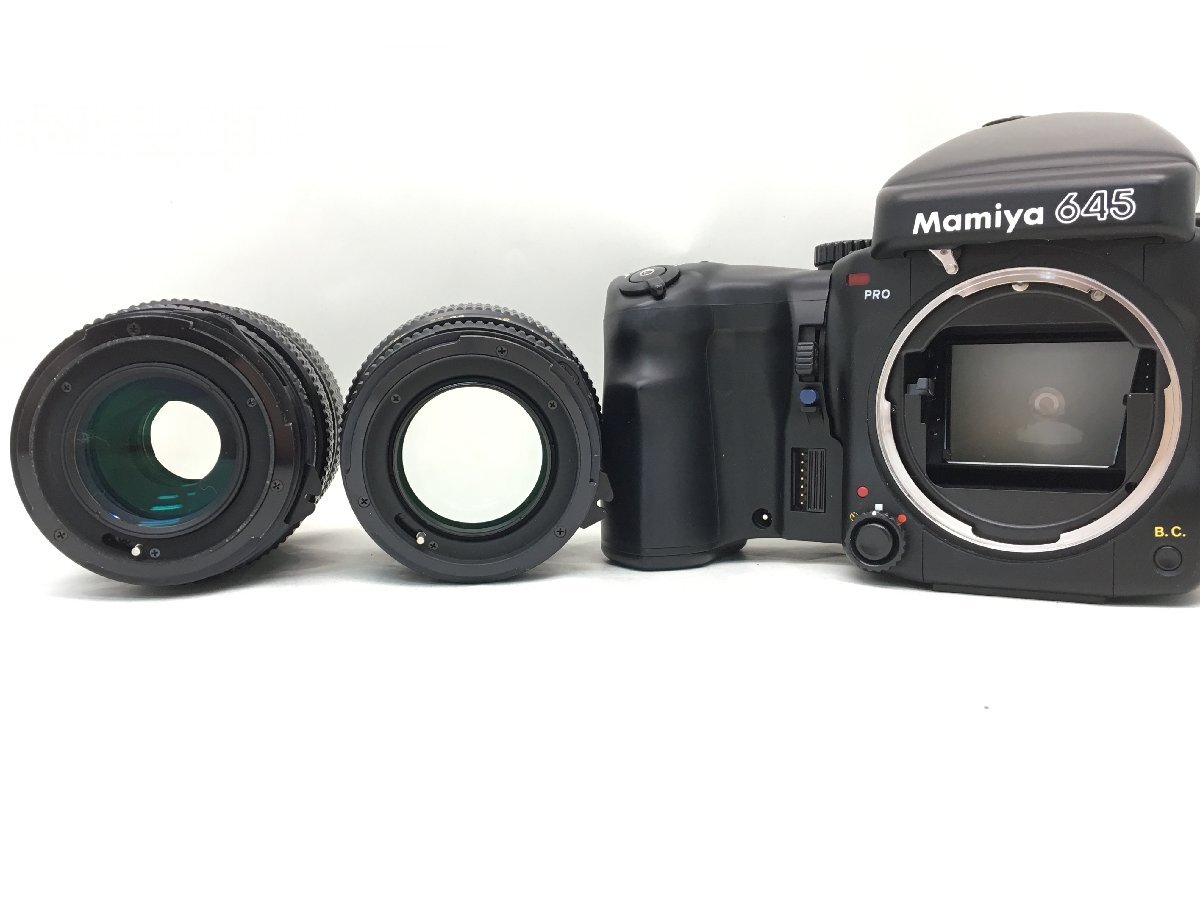 マミヤ Mamiya 645 PRO / MAMIYA-SEKOR ZOOM C 55-110mm 1:4.5 N 他 中判カメラ レンズ 付属品付き ジャンク 中古【UW040526】の画像2