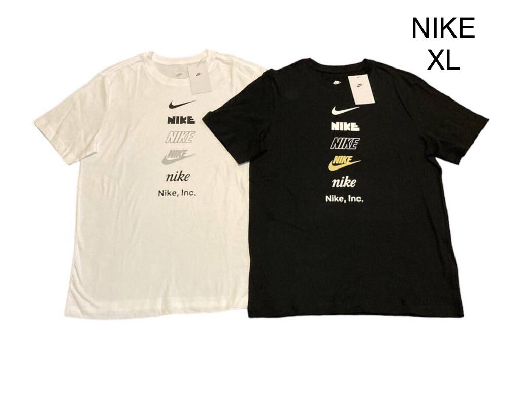 新品 正規品【NIKE/ナイキ】ナイキ NSW スウッシュ ロゴ Tシャツ ２枚セット◆XL◆白 黒◆半袖Tシャツ◆ホワイト ブラック