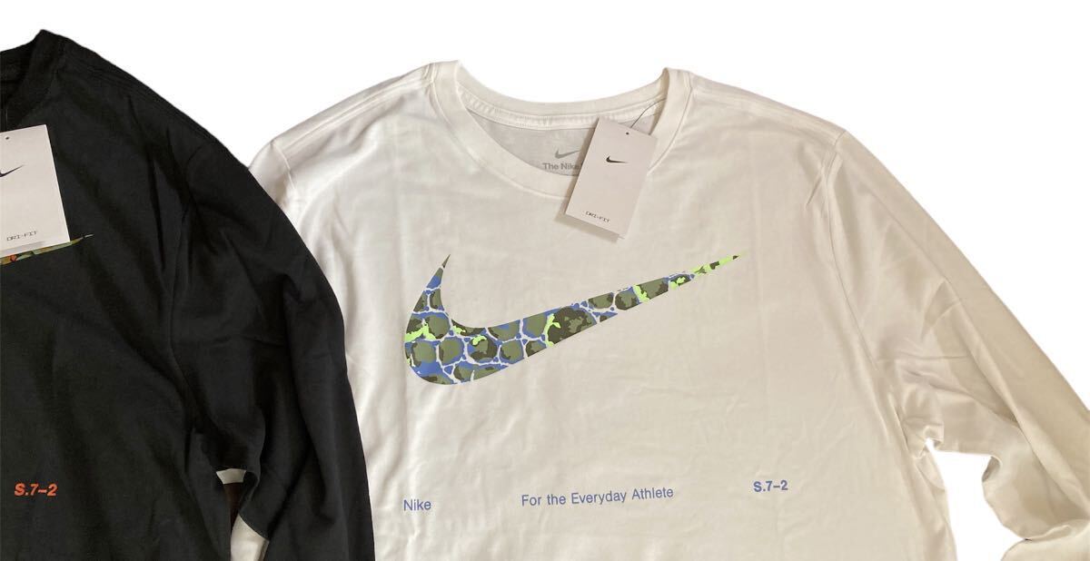 新品 正規品 【NIKE/ナイキ】スウッシュ ロングスリーブTシャツトップス 2枚セット◆ブラック&ホワイト◇黒 白◆2XL◆長袖Tシャツ ロンTの画像2