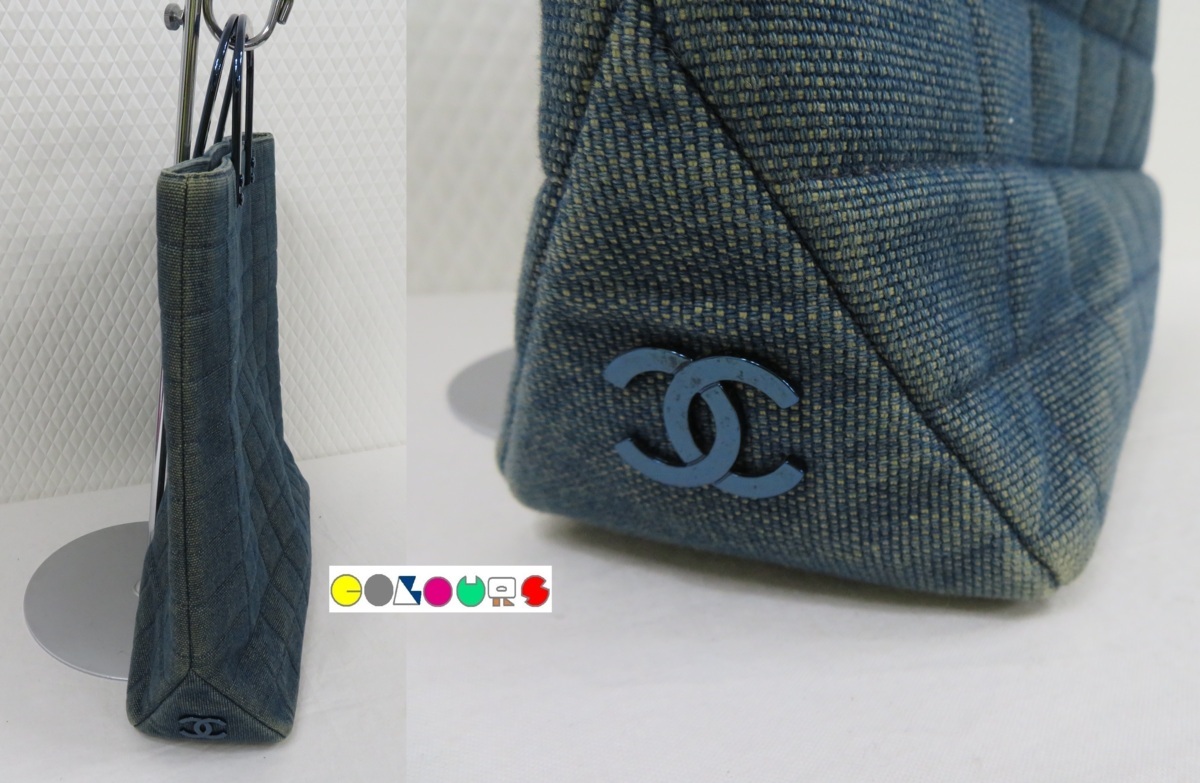 〔COLOURS〕 正規店購入品■A20131■デニム■チョコバー■ハンドバッグ■ブルー■ＣＨＡＮＥＬ_画像2