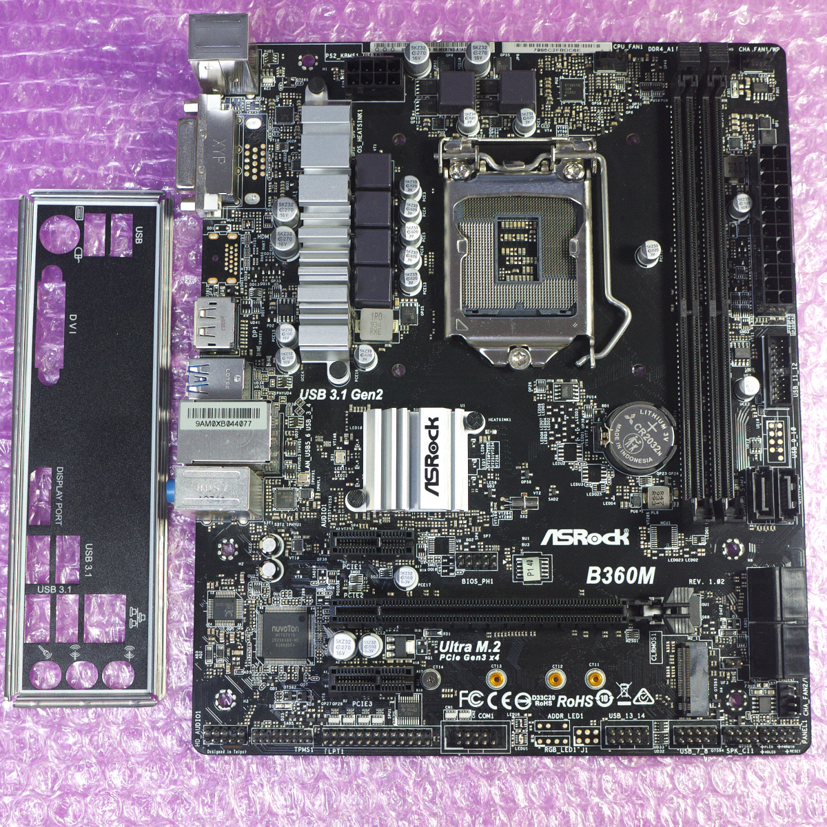 ASRock B360M Micro-ATX マザーボード LGA1151 (BTO搭載品)の画像1