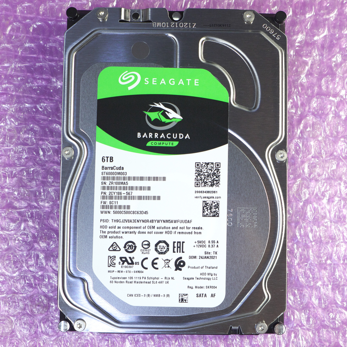 使用889時間 Seagate ST6000DM003 6TB 3.5インチ SATA HDD_画像1