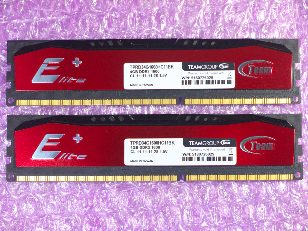 Team Elite＋ DDR3 メモリ PC3-12800 DDR3-1600Mhz 4GB×2枚 8GB_画像2