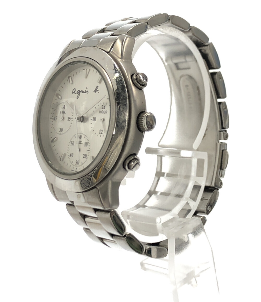 【1円スタート】 訳あり アニエスベー 腕時計 V654-6100 クオーツ シルバー ユニセックス Agnes b.の画像2