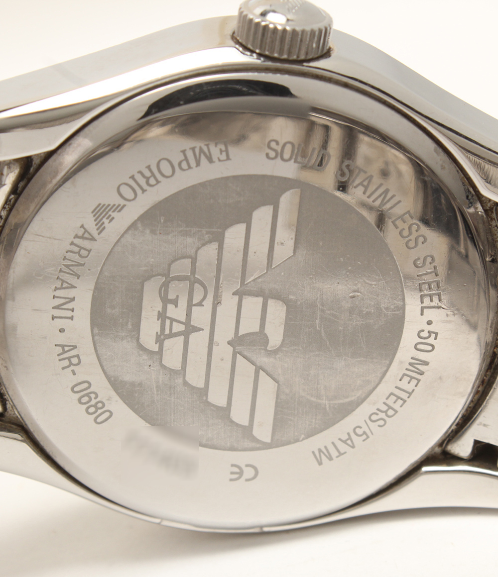 エンポリオアルマーニ 腕時計 AR-0680 クオーツ ブラック メンズ EMPORIO ARMANI_画像4