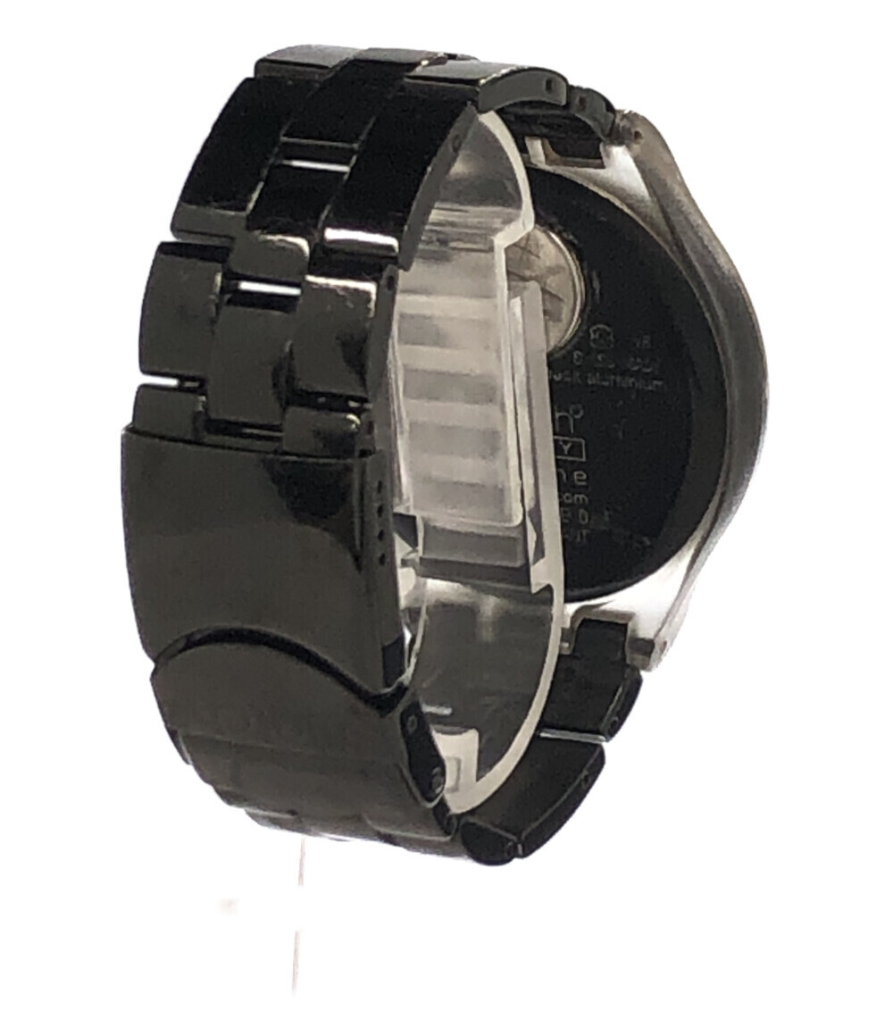 【1円スタート】 訳あり スウォッチ 腕時計 IRONY クオーツ ブラック メンズ Swatchの画像3