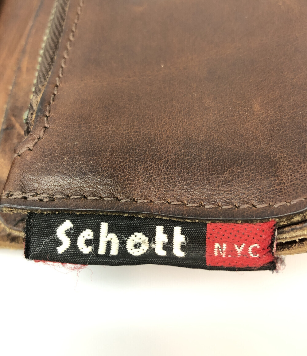 ショット 二つ折り財布 チェーン付き メンズ SCHOTT_画像4