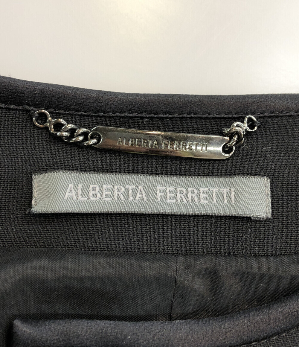 アルベルタフェレッティ ノーカラージャケット レディース 40 M ALBERTA FERRETTI_画像3