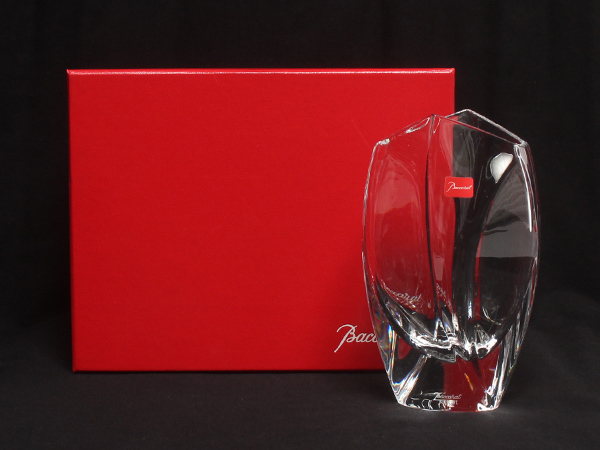 美品 バカラ フラワーベース 花瓶 インテリア ジベルニー Baccarat [0604]