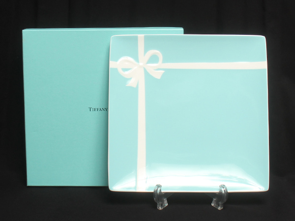 美品 ティファニー スクエアプレート 皿 24cm ブルーボックス Tiffany＆Co.の画像1