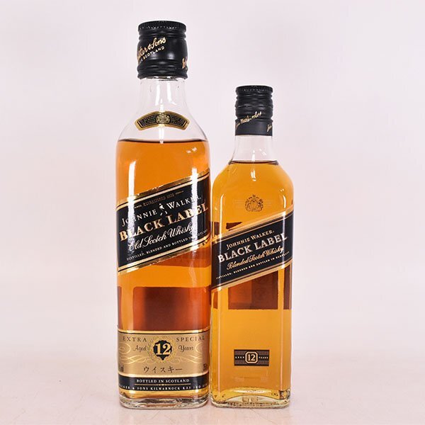 1円～★2本セット★ジョニーウォーカー ブラックラベル 12年 黒キャップ ※ 200/350ml/ハーフ 40% スコッチ JOHNNIE WALKER D21S006_画像1