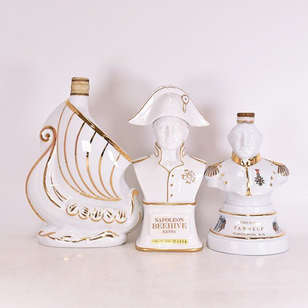 1 jpy ~*3 pcs set *la-sen/ Be high b/ turner Napoleon ceramics bottle *(1.) Special class * 700ml 40% French brandy E06S049