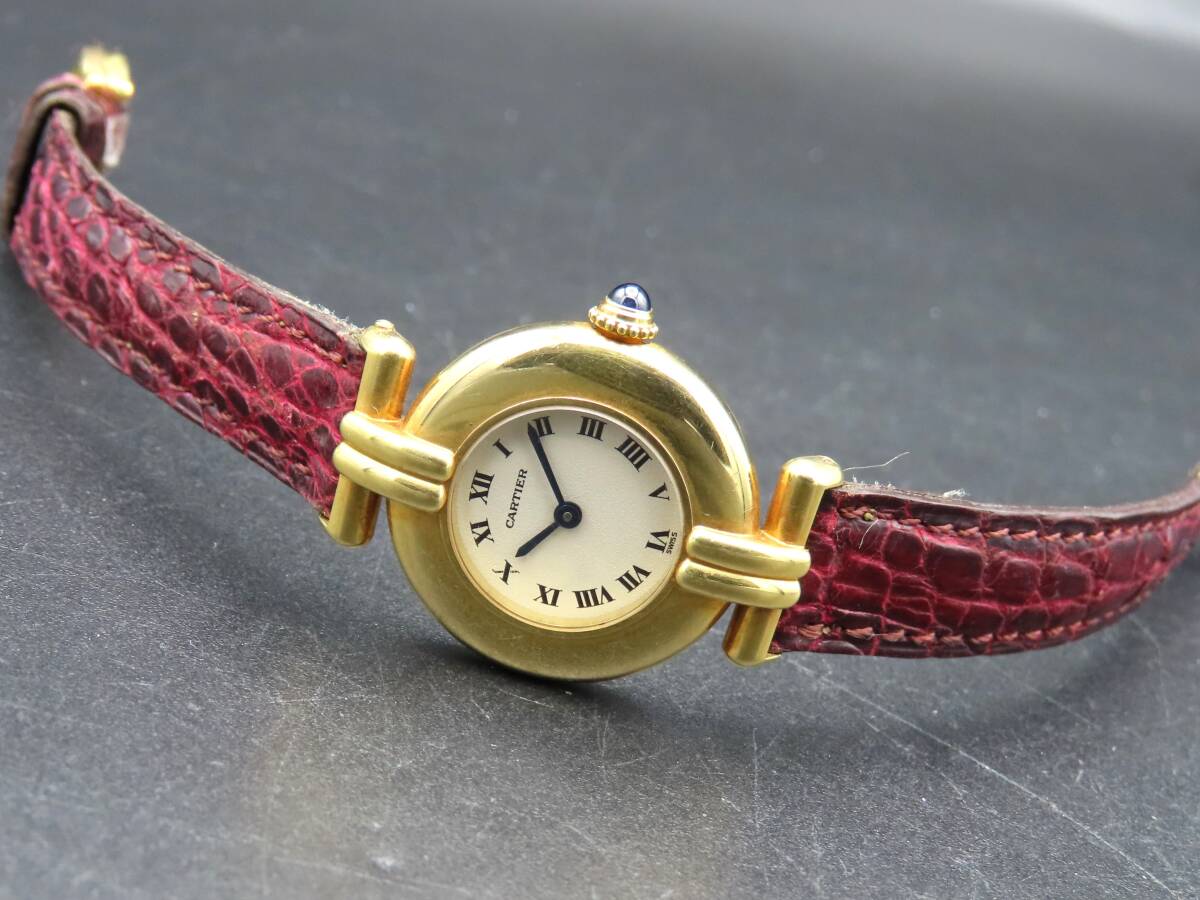 1円～! ジャンク品★正規品 Cartier カルティエ 881095 コリゼ 18金 YG 金無垢 総重量21.0g 純正ブレス レディース腕時計 TTKLG5146_画像3