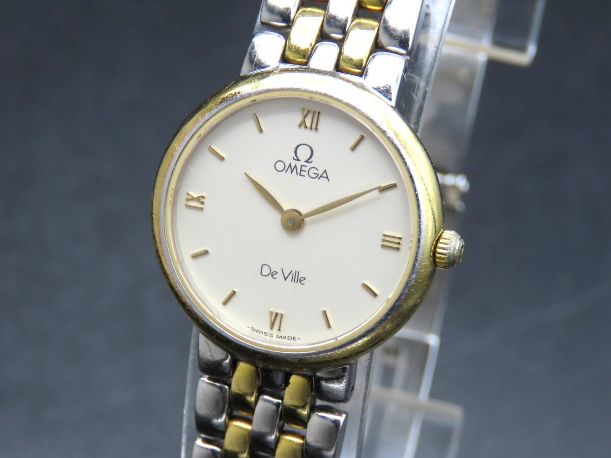 1円～! 稼動品★正規品 OMEGA オメガ デビル GP SS クォーツ シルバーダイヤル 純正ブレス 6202/822 レディース腕時計 TTKLG5481_画像1