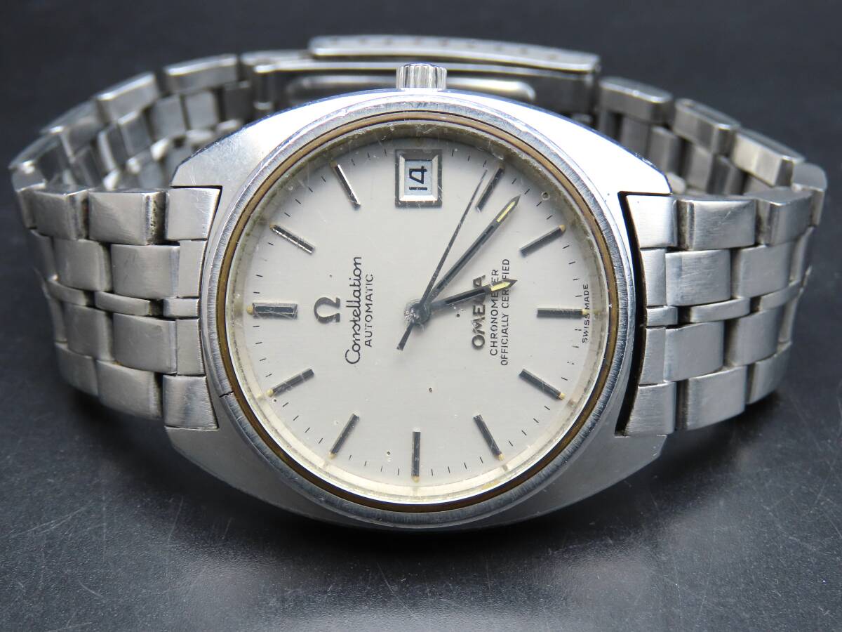 1円 ジャンク品 稼働有 正規品 OMEGA オメガ ST168.0056 コンステレーション 自動巻き Cal.1011 デイト 純正ブレス メンズ腕時計 TTKLG5565の画像3