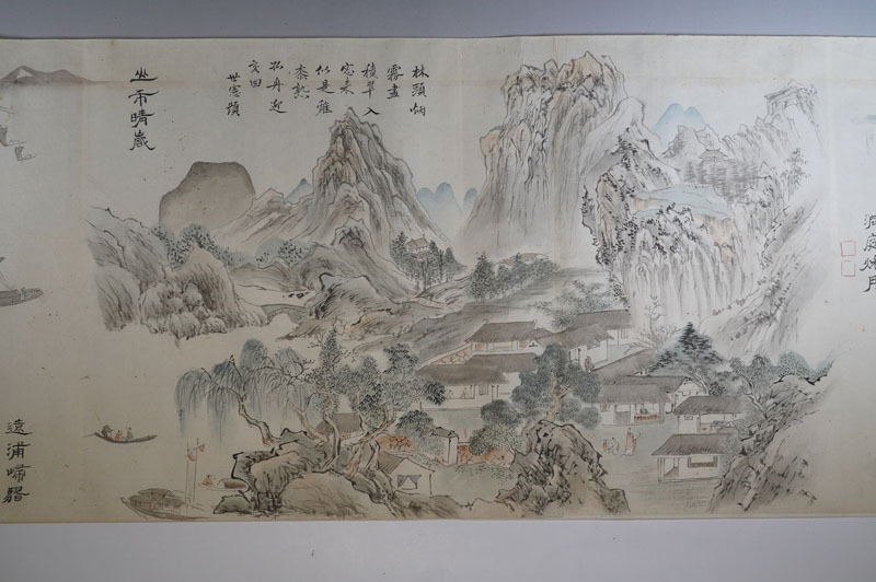 B56◇古巻物 中国瀟湘八景図 中国山水画 直筆 水墨画 骨董品 美術品 の画像5