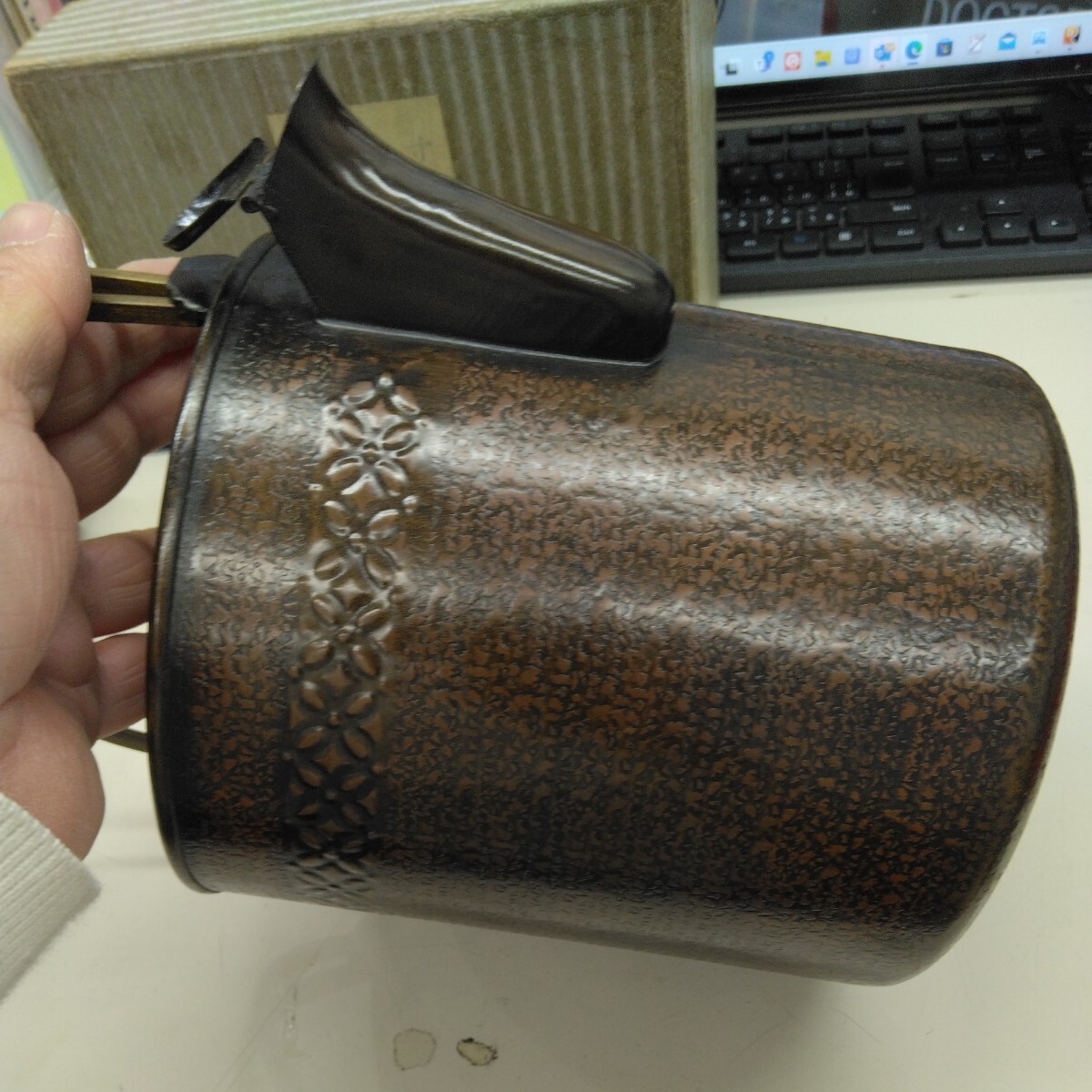 【アンティーク】茶道具　銅製　水注　寸度形_画像5