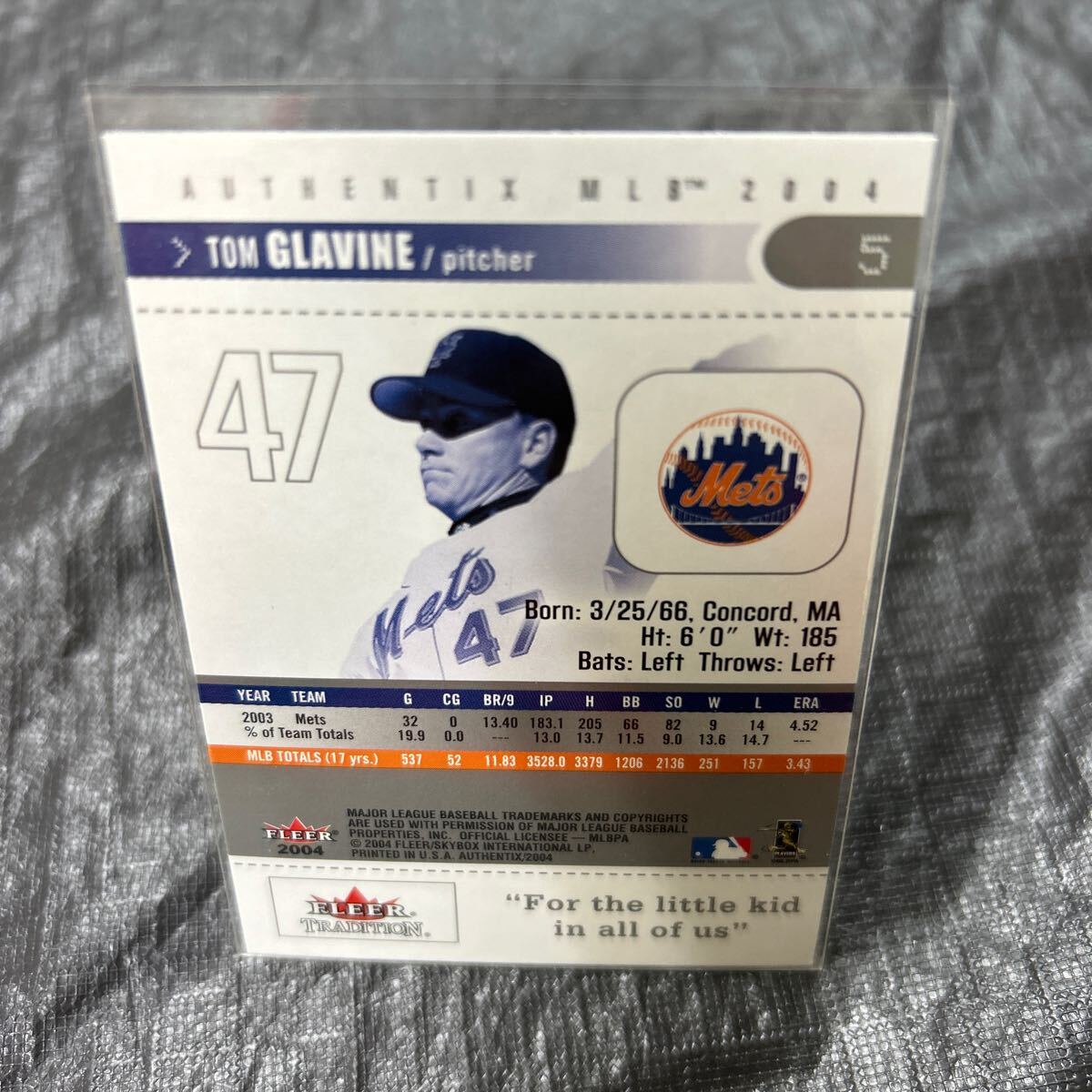 2004 Fleer Tradition Tom Glavine NY Mets No.5_画像2