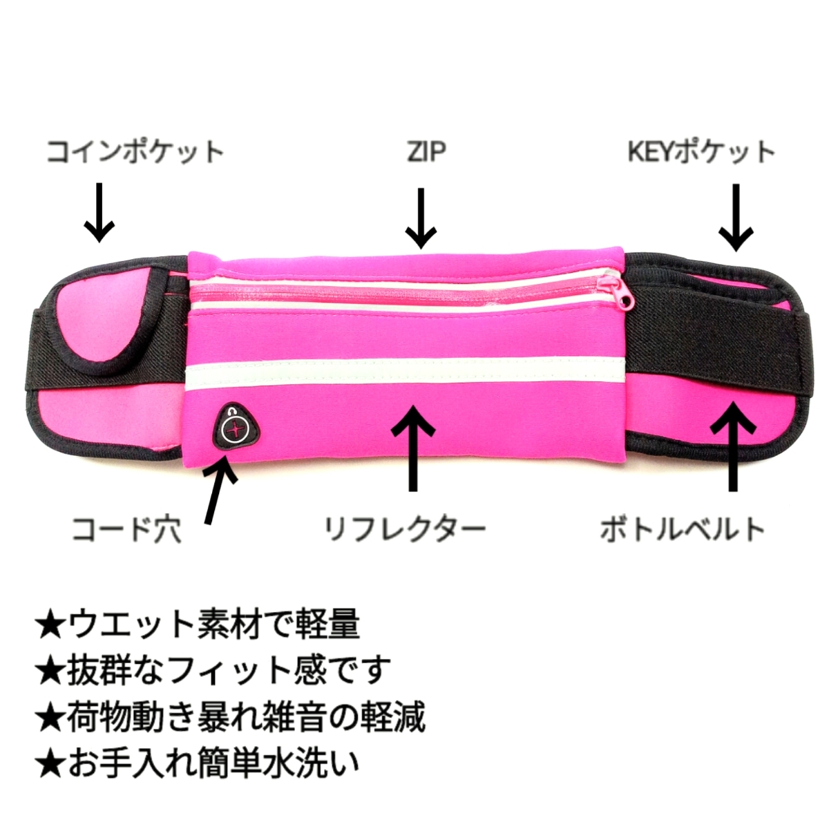 ランニングポーチ トレーニングバッグ pink【新品未使用】_画像2