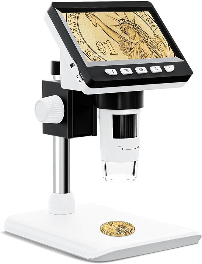  цифровой микроскоп 4.3&#34; монета микроскоп 50-1000 раз заряжающийся usb увеличительное стекло эндоскоп микро scope 8 LED