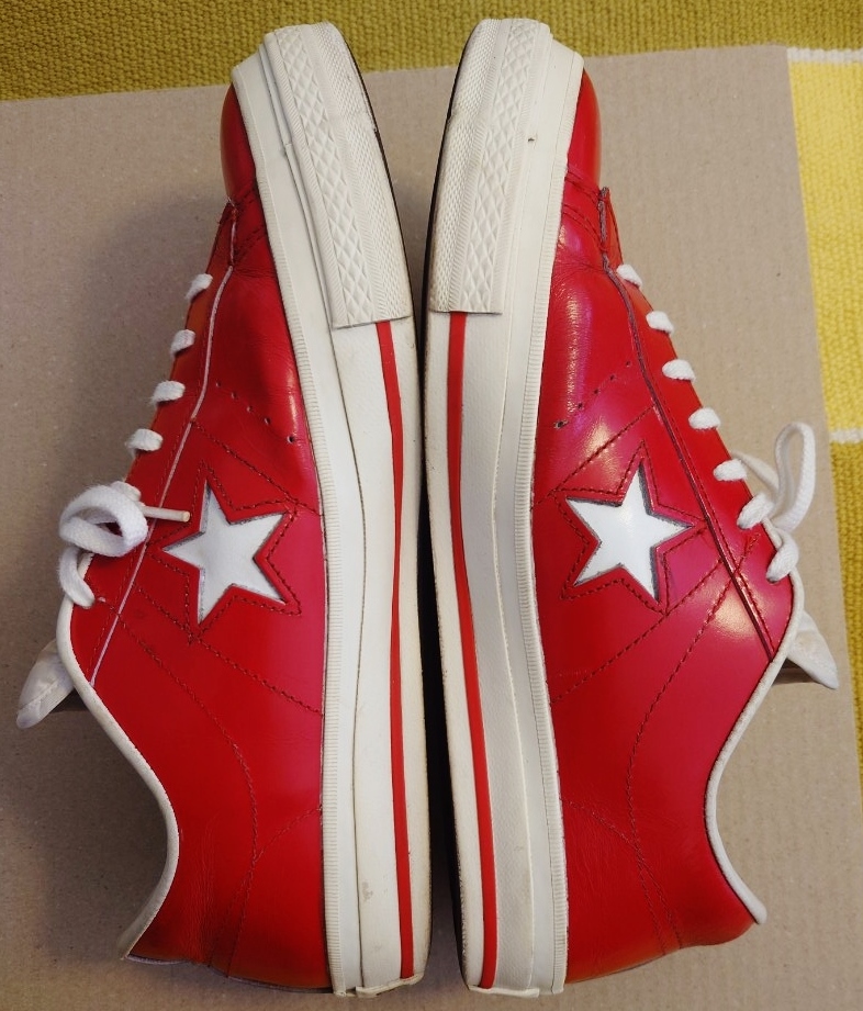 converse ONE STAR 90s US [9 1/2 ] 28cm 日本製 ワンスター レッド オールレザー MADE IN JAPAN 綺麗です！の画像4