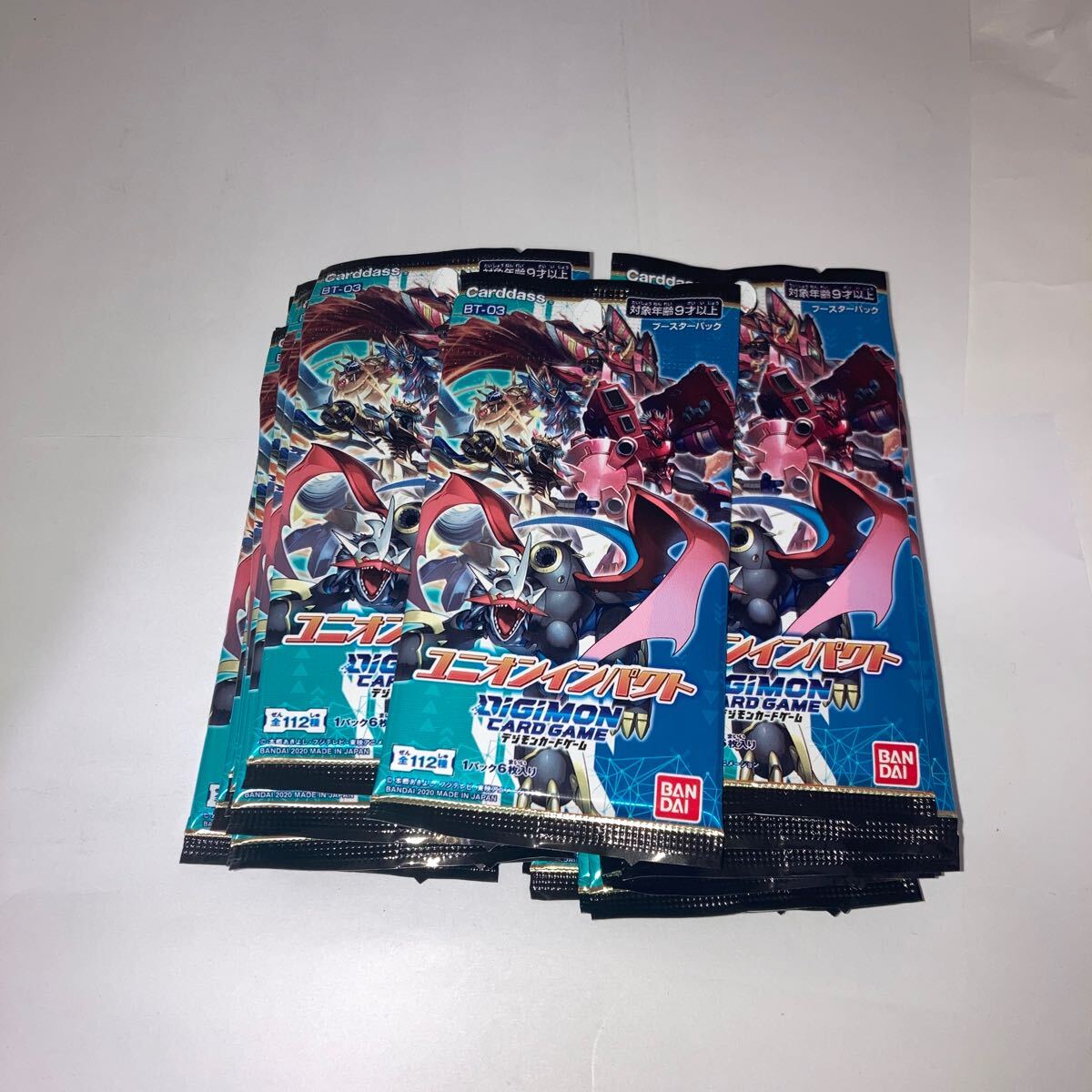 Неокрытый Digimon Card Game Booster Union Impact BT-03 Bandai Bandai Akiyoshi Hongo Toei Animation 21 Pack Set