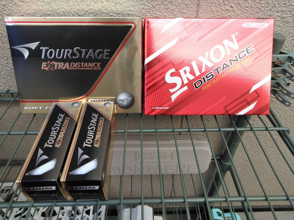 TOUR STAGE ６スリーブ(１８個）＆SRIXON DISTACE２スリーブ(12個）計30個新品ゴルフボール(&おまけ3個付）の画像1