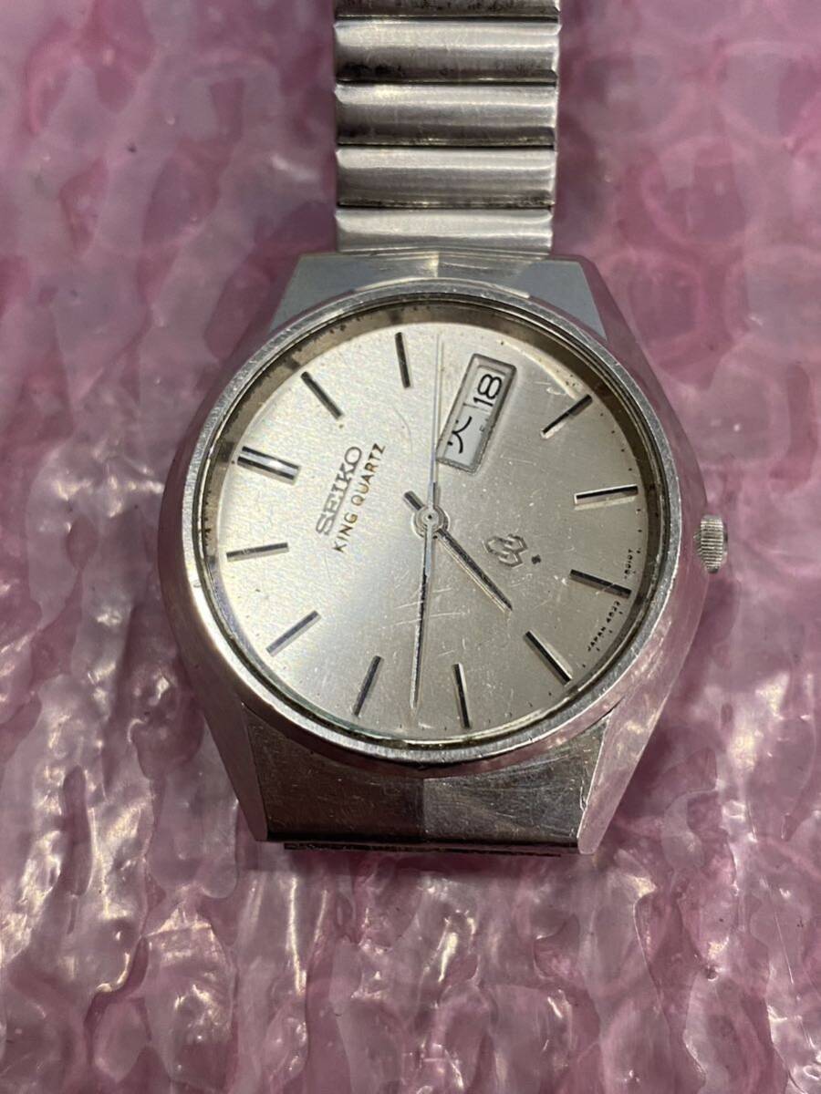 SEIKO セイコー キングクォーツ 4823-8010 メンズ クォーツ 腕時計 社外ベルト 中古現状品 動作不可 ジャンク (60s)の画像1